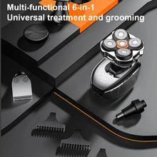 Load image into Gallery viewer, Head Shavers Upgraded 6-in-1 Electric Razor for Bald Men 5D Floating Shaving Rotary Shaver Grooming Kit IPX7 Waterproof Wet Dry
