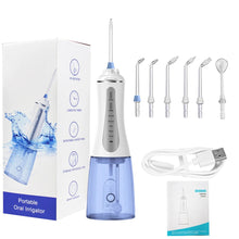 Load image into Gallery viewer, Portable Oral Irrigator 5 Modes Rechargeable Dental Water Jet 6 Nozzles Waterproof 350ML Tank Water Flosser For Teeth Whitening
