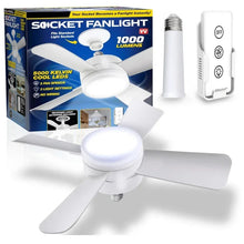 Load image into Gallery viewer, Ceiling Fan Led Light Socket Fan With Smart Remote Control 1000Lm 5000K Bulb Retractive Fan Lamp For Bedroom Living Room

