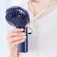 Load image into Gallery viewer, Handheld Cooling Fan 5-speed Foldable Handy Fan Rechargeable Pocket Fan Portable Ultra Quiet Power Display for Office/ Home/Dorm
