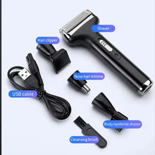 Load image into Gallery viewer, Electric Shaver Razor Cordless Beard Trimmer for Men 4 in 1 Ear and Nose Hair Trimmer Clipper Professional Body Grooming Kit
