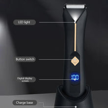 Load image into Gallery viewer, Men's Electric Groin Hair Trimmer Pubic Hair Trimmer Body Grooming Clipper for Men Bikini Epilator Rechargeable Shaver Razor

