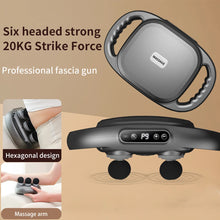 Load image into Gallery viewer, Six Head Fascia Gun Massager Professional Level Muscle Relaxation Massage Gun Electric Vibration Waist and Back Massage
