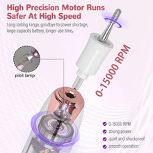 Load image into Gallery viewer, Professional Nail Repair Kit Electric Nail File Set Cordless Electric Nail Drill 5-speed Nail Polish Foot Care Tool (white)
