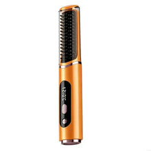 Load image into Gallery viewer, Anti-Scald Portable Hair Straightening Brush Rechargeable Hot Brush with Display for Frizz Control and Hair Ends
