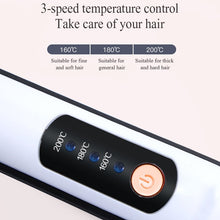 Load image into Gallery viewer, USB Rechargeable Curling Iron Wireless Direct-Curling Dual-Purpose three-Speed Temperature Regulating Hair Straightener women
