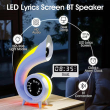 Load image into Gallery viewer, Portable Wireless Bluetooth Speaker with Lyrics Subtitles Night Light Alarm Clock Speaker Suitable Bedside Living Room Decorate
