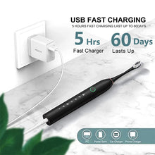Load image into Gallery viewer, Electric Sonic Toothbrush Rechargeable for Adults 6 Modes Electronic Tooth Brushes Smart Timer with Replacement Heads Waterproof
