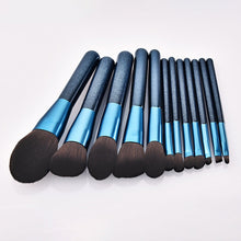 Load image into Gallery viewer, 12pcs Blue Makeup Brushes Set Blush Eye Shadow Brush Nano Nylon Wool High End Professional Beauty Cosmetic Kit
