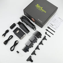 Load image into Gallery viewer, 3-in-1 Hair Cleaning Set Intelligent Digital Hair Clipper Home Oil Head Carving Pusher Whitening Shaver Men's Shaver
