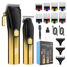 Load image into Gallery viewer, Men Professional Digital Display Hair Clipper Set Machine Electric Hair Trimmer Kit Salon Engraving Push Electric Shaver Kit
