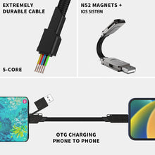 Load image into Gallery viewer, Zinc Alloy 4-in-1 Portable Keychain Charging Cable 60W PD Fast Charge Data Cable Adapter for iPhone TypeC Android
