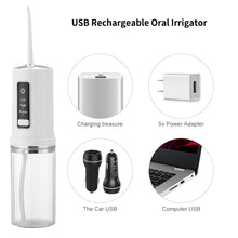 Load image into Gallery viewer, 230ml Electric Oral Irrigator Detachable Water Flosser Portable Dental Irrigator Water Jet Floss Tooth Pick 4 Nozzles Easy Carry
