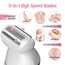 Load image into Gallery viewer, 5 in 1 Hair Removal Epilator Electric Shaver for Women Rechargeable Body Massager Razor Bikini Beard Trimmer Foot Grinder
