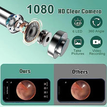 Load image into Gallery viewer, WIFI Camera Earwax Remover N30 Pro with 6 LEDs 1080P High-definition Headphones IP67 Waterproof Headphones for IOS and Android
