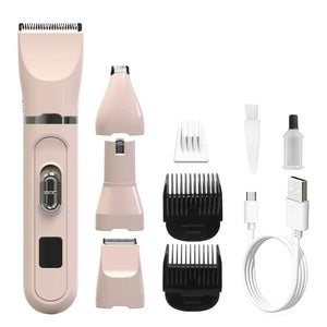 Dog Clippers Low Noise Paw Trimmer Rechargeable Pet Cat Grooming Kit Multifunctional Cordless Quiet Pet Nail Grinder Dog Shaver