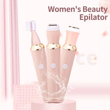 Load image into Gallery viewer, 3 in 1 Electric Hair Remover Rechargeable Lady Shaver Trimmer Eyebrow Shaper Leg Armpit Bikini Trimmer Women Epilator
