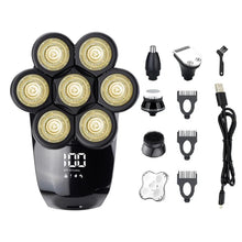Load image into Gallery viewer, 7D Independently 7 Cutter Floating Head Waterproof Electric Razor Multifunction USB Charge Trimmer Men Shaver For Men
