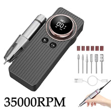 Load image into Gallery viewer, 35000RPM Nail Drill Grinding Machine Low Noise Nail Polisher Kit Nail Sander Head Sander Tool Manicure Polishing Machine
