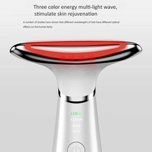 Load image into Gallery viewer, Neck Face Beauty Device Face Lifting Neck Wrinkles Remover 3 Colors LED Photon Skin Tightening Anti Wrinkle Vibration Massager
