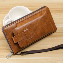 Load image into Gallery viewer, Cowhide Long Wallets Fashion Large Capacity Soft Leather Coin Purse Multifunction Zipper Phone Clutch Bag Male Men
