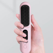 Load image into Gallery viewer, Wireless Hair Straightener Brush Fast Heated Straightener Brush Negative Ions Hair Curler Portable Heating Comb
