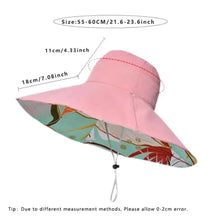 Load image into Gallery viewer, Cotton Women Fisherman Hat Fashion Large Brim Breathable Sun Hat Double-sided Plant Printing Bucket Hat

