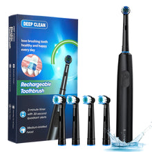 Load image into Gallery viewer, Electric Toothbrush Rechargeable 5 Modes Rotating Sonic Toothbrush Teeth Cleaner For Adults With 4/8 Soft Brush Heads

