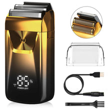 Load image into Gallery viewer, Professional Shaver Hair Cleaning Shave Shaper Foil Electric Shaving Machine Rotary Motor Electric Razor For Men Shaveable Head
