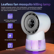 Load image into Gallery viewer, Portable Rechargeable Electric Bug Zapper Desk Fan Bladeless 8H Timer 20 Gears Mosquito Zapper 2 in 1 for Patio Backyard Bedroom
