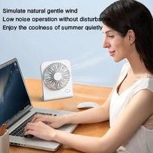 Load image into Gallery viewer, Small Desk Fan 2000mAh USB Rechargeable Cooling Fan 3 Speed Cool Wind Blower Portable Air Circulation Ventilador for Home Office
