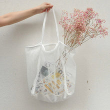 Load image into Gallery viewer, Spring Summer Solid Color Hollow Mesh Tote Bag Large Capacity Travel Shoulder Tote Bag Daily Beach Swimming Gym Shopping Bag
