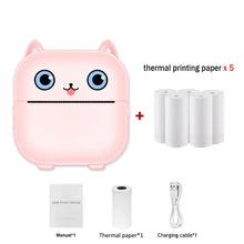Load image into Gallery viewer, Mini Printer Thermal Photo Label Memo Study Notes Self-adhesive Label Wrong Question With USB Cable Bluetooth Multiple Fonts BT
