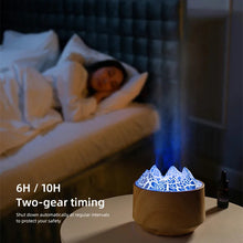 Load image into Gallery viewer, New Volcanic Crack Aromatherapy Wood Grain Humidifier Home Office Desktop Colorful Lights Flame Humidifier Aromatherapy Machine

