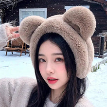 Load image into Gallery viewer, Bear Earmuffs Cartoon Little Bear Warm Earmuffs for Girls Winter Outdoor New Cute Student Warm Ear Protector Ear Cover Headband
