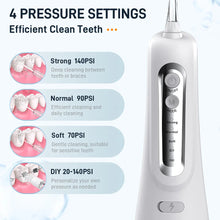 Load image into Gallery viewer, Oral Irrigator Dental Water Flosser 4 Mode Portable Dental Water Jet Floss Rechargeable 300ML 4 Tip IPX7 Teeth Cleaner Whitening
