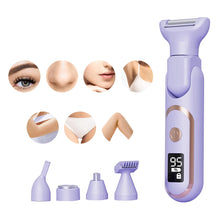 Load image into Gallery viewer, 5 in1 Women's Electric Hair Trimmer for Body Face Bikini Underarm Nose-IPX7 Wet Dry USB Rechargeable Painless Precision Trimming
