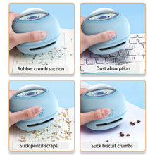 Load image into Gallery viewer, ﻿ Mini Desktop Vacuum Cleaner Portable Student Use Eraser Paper Pencil Shavings Keyboard Grey Electric Power Vacuum
