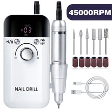 Load image into Gallery viewer, 45000RPM Electric Nail Drill Machine Professional Nail Drills for Gel Nails Polish Rechargeable Portable Nail File Manicure Tool
