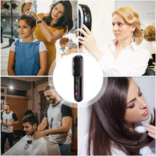Load image into Gallery viewer, Hair Straightener Brush Electric Hot Comb With 3 Heating Settings USB Charging 30s Heat-up Negative Ion Hair Styling Accessories
