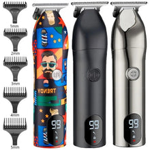 Load image into Gallery viewer, Professional Cordless Blade LCD Hair Trimmer Beard Hair Clipper Barber Shop Rechargeable Hair Cutting Machine USB with Box
