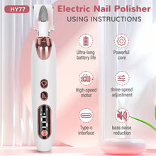 Load image into Gallery viewer, Professional Nail Repair Kit Electric Nail File Set Cordless Electric Nail Drill 5-speed Nail Polish Foot Care Tool (white)
