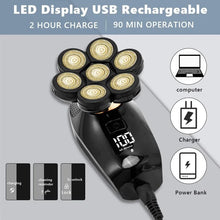Load image into Gallery viewer, 7D Independently 7 Cutter Floating Head Waterproof Electric Razor Multifunction USB Charge Trimmer Men Shaver For Men
