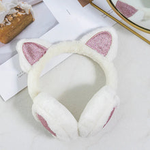 Load image into Gallery viewer, Cute Glitter Cat Ear Earmuff Soft Plush Warmer Winter Warm for Women Men Fashion Solid Earflap Outdoor Cold Protection Ear Cover
