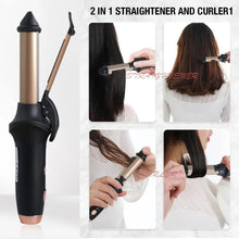 Load image into Gallery viewer, Mini Hair Curling Iron Straightener 2 in 1 Travel Mini Curling Wand for Short Hair,Cordless Hair Straighteners
