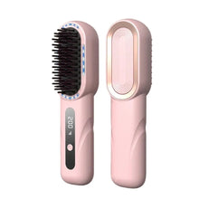 Load image into Gallery viewer, New Wireless Hair Straightener Shrink Design Type-C Straight Hair Comb 4 Temp Settings LCD Display Straightening Comb
