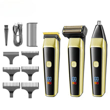 Load image into Gallery viewer, Electric 3 in 1 Hair Clipper Barber Shaver Men Rechargeable Dual Knife Net Two Speed multifunction LED Display
