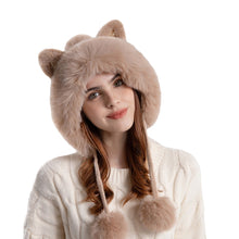 Load image into Gallery viewer, Cute Knitted Hat Winter Female Cartoon Cat Ears Beanie Cap
