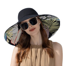Load image into Gallery viewer, Cotton Women Fisherman Hat Fashion Large Brim Breathable Sun Hat Double-sided Plant Printing Bucket Hat
