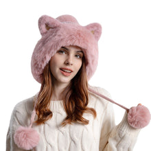 Load image into Gallery viewer, Cute Knitted Hat Winter Female Cartoon Cat Ears Beanie Cap
